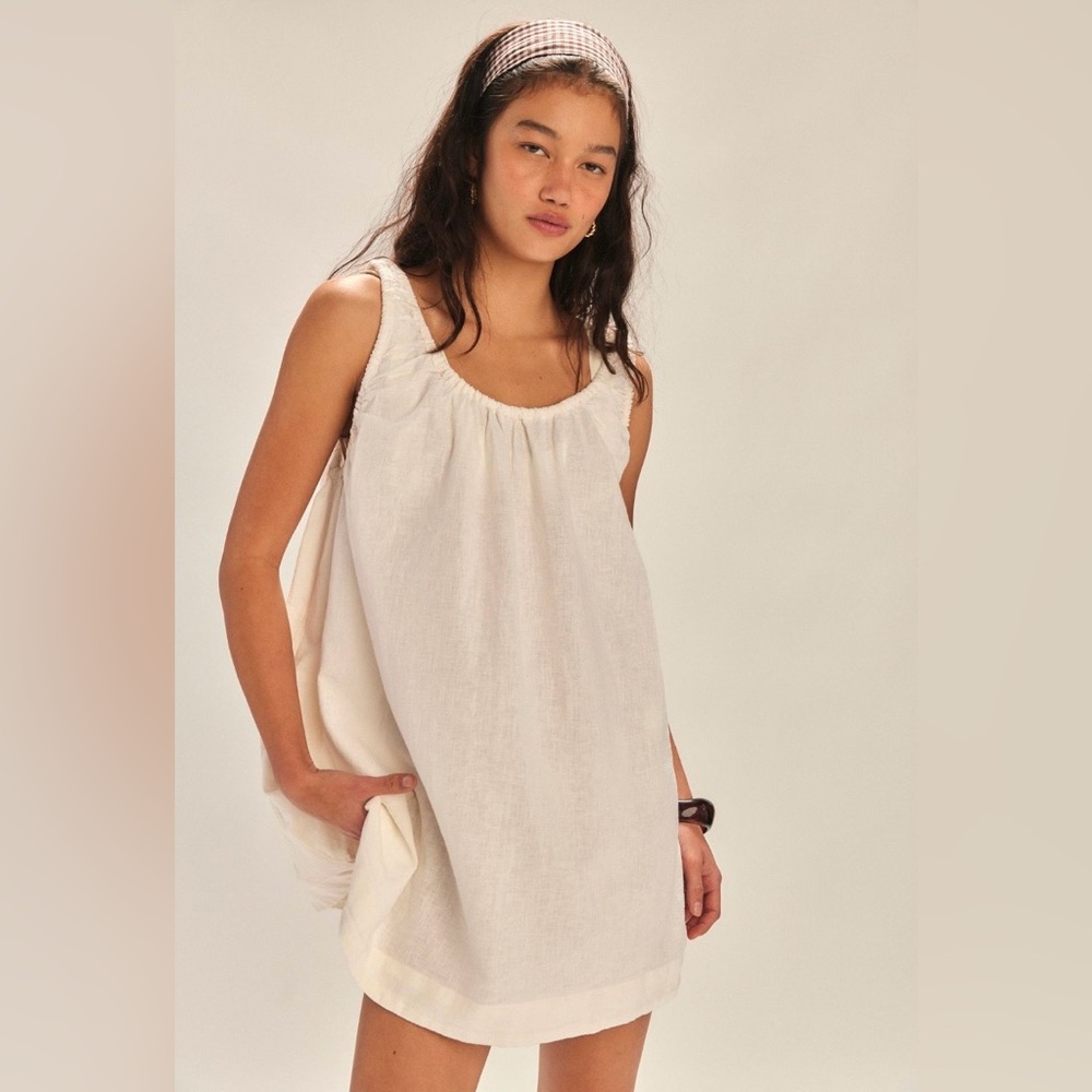Free People Amanda Cotton Linen Mini Dress